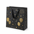 Borsa regalo 32 x 12 x 26 cm in carta nera con manici in nastro motivo palloncini e stelle