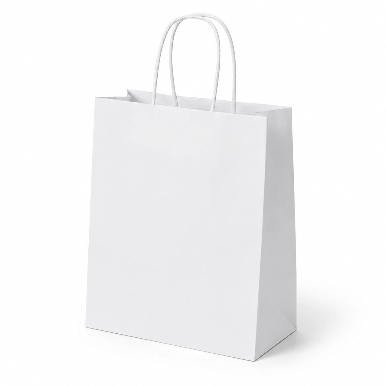 Sacchetto regalo in carta bianca 26 x 12 x 32 cm con manici in carta - stile minimalista