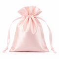 Sacchetto regalo 15 x 20 cm in tessuto satinato rosa con chiusura a coulisse