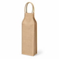 Borsa portabottiglia 12 x 12 x 36 cm in iuta beige con manici per bottiglia di vino