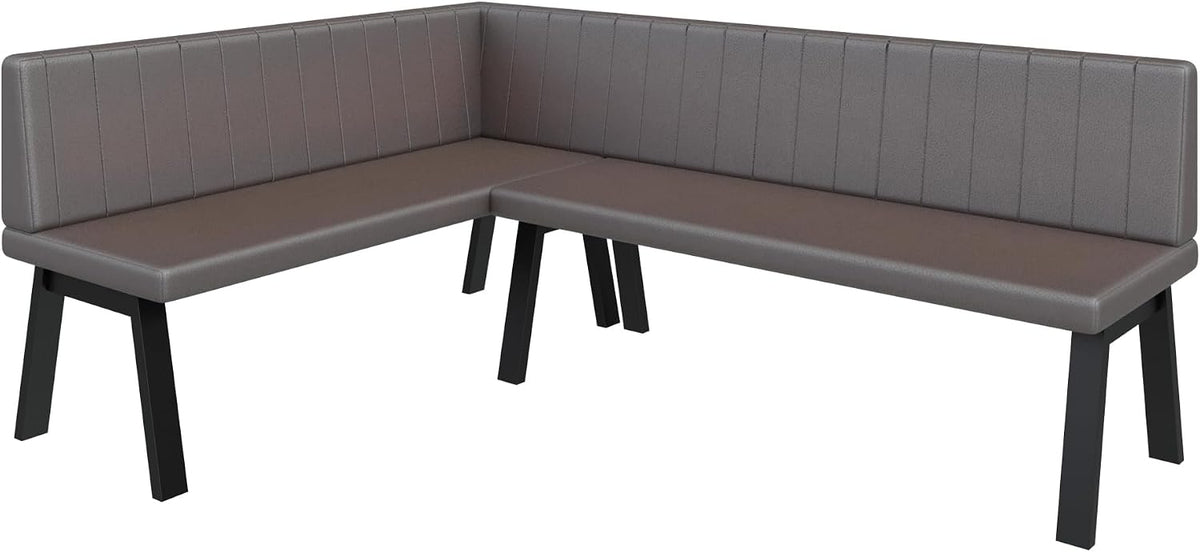 Ławka, FURNISTAR, Szary/Czerwony, metal