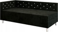 Łóżko kontynentalne, TAPCZANY24, 105 cm, Czarny, aksamit