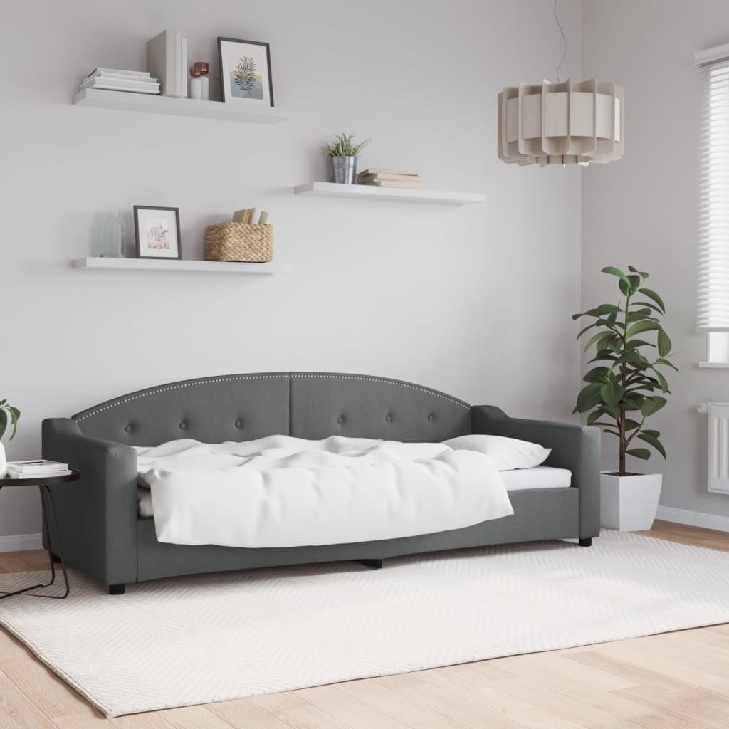 mzdioop, Sofa, 80 x 200 cm, 2 W, Szary, lite drewno, 2 w 1