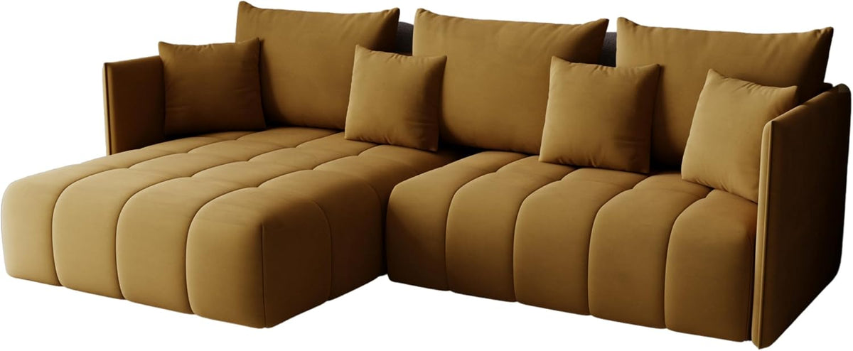 Sofa rozkładana, KP-Meble, 245 x 180 cm, Brązowy, funkcja spania