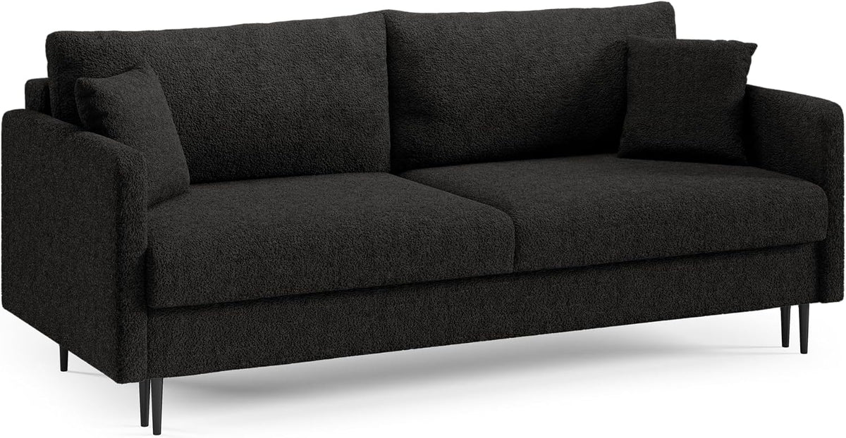 Sofa, LIKMA, 209x93x92 cm, Czarny, funkcja spania