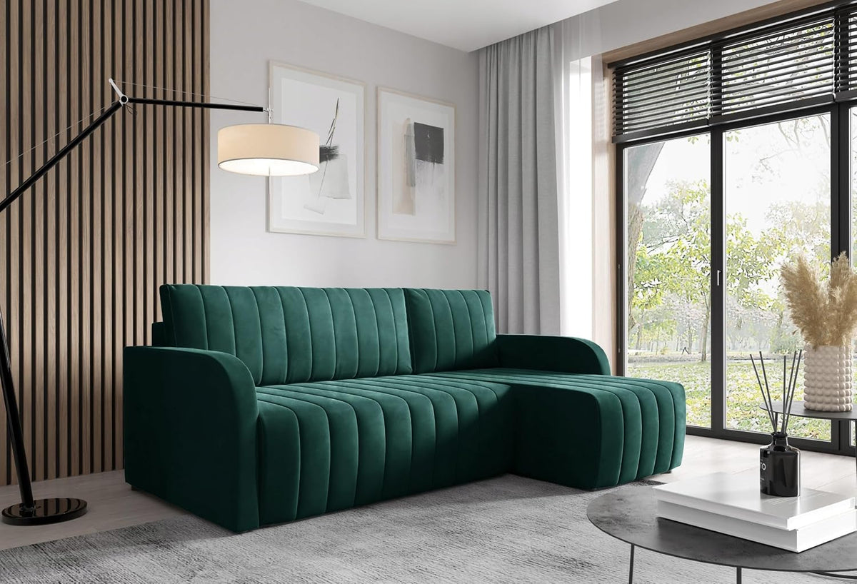 Sofa, LIKMA, 200x140 cm, Szary/Brązowy, aksamit, funkcja spania