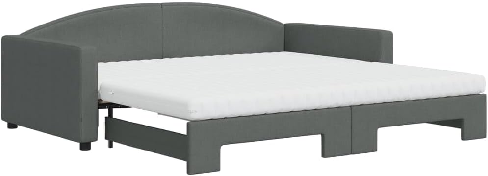 Sofa, pokgdf, 100 x 200 cm, 2 W, Szary, lite drewno, 2 w 1