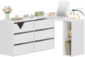 Komoda, LTS656W01, SONGMICS HOME, 39 x 120 x 72 cm, Biały/Szary, płyta wiórowa, składana konstrukcja