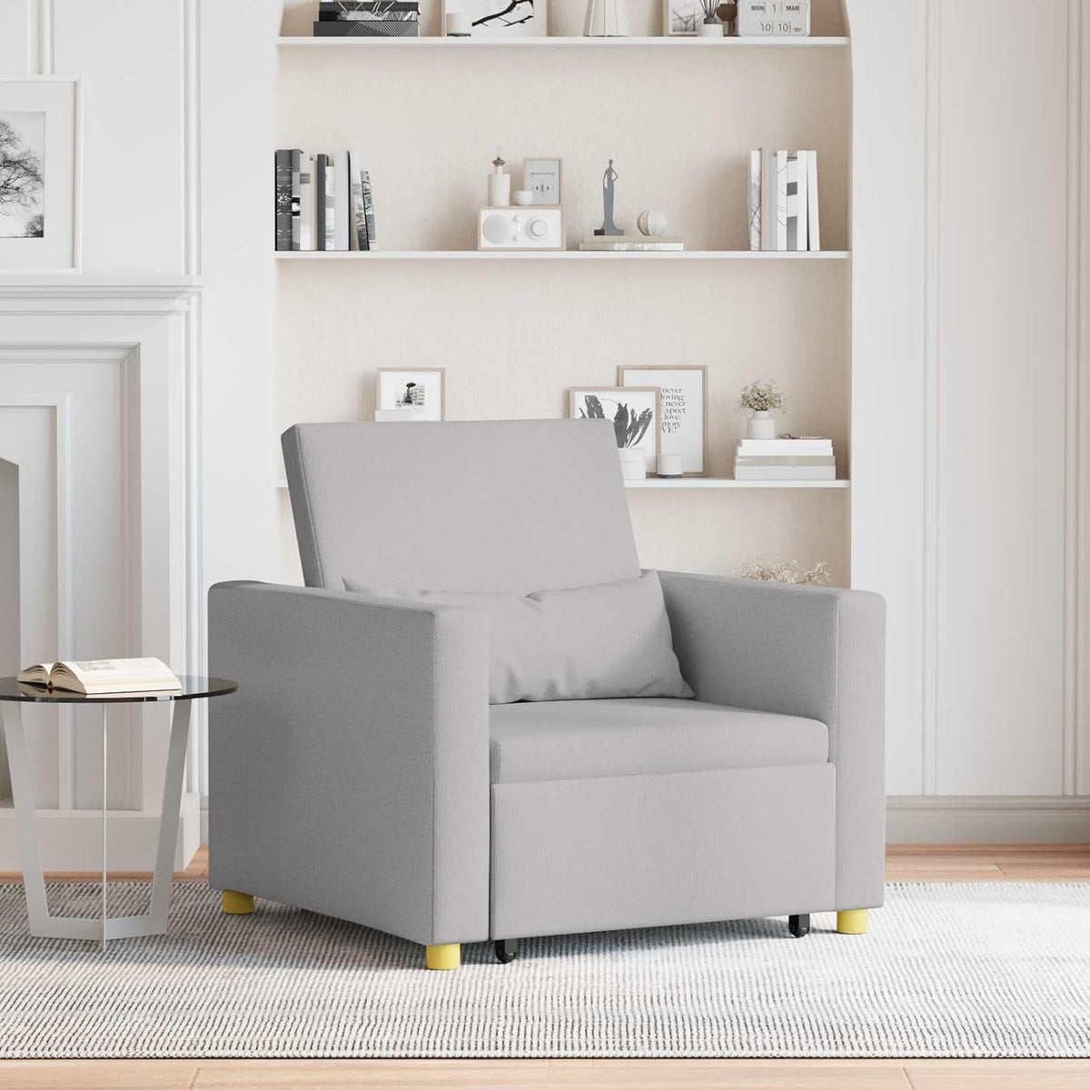 Sofa, FWIKDUN, 3 W, 90 x 165 x 87 cm, Szary, funkcja spania, 3 w 1