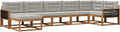 Sofa, QZZCED, 406 x 168,5 x 73 cm, Szary, lite drewno, modułowa konstrukcja