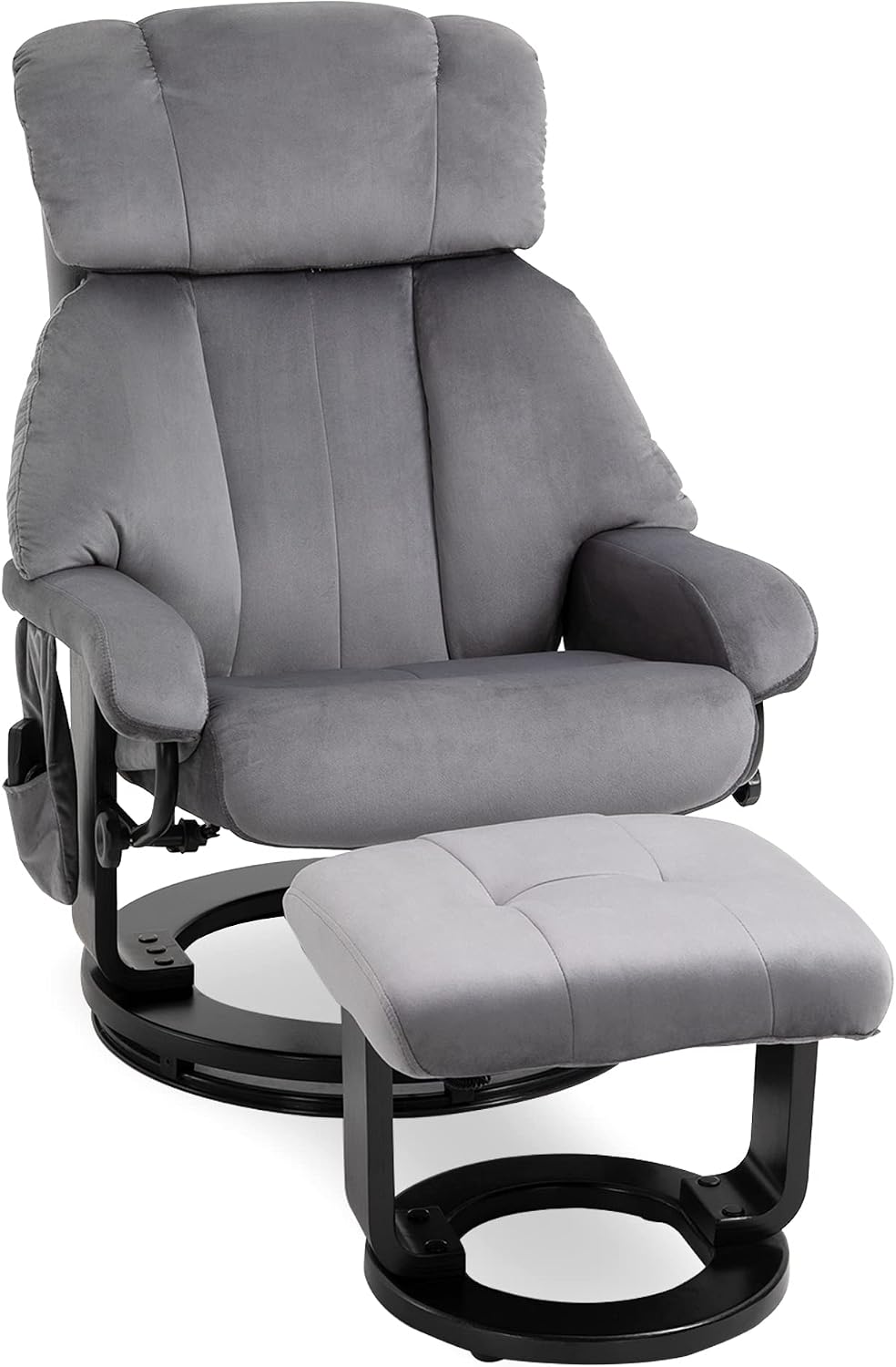 HOMCOM, Fotel, 76 x 80 x 102 cm, 2 W, 240 V, Szary, metal, regulowane oparcie, pilot zdalnego sterowania