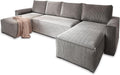 Masseno, Sofa rozkładana, 130x265 cm, Szary, płyta wiórowa, funkcja spania, miejsce do przechowywania