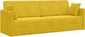 Sofa, vidaXL, 200 cm, Żółty, aksamit, funkcja spania
