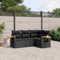 Sofa, 4-TLG, Tonture, 62 x 62 x 69 cm, Czarny, stal malowana proszkowo, miejsce do przechowywania, składana konstrukcja, modułowa konstrukcja