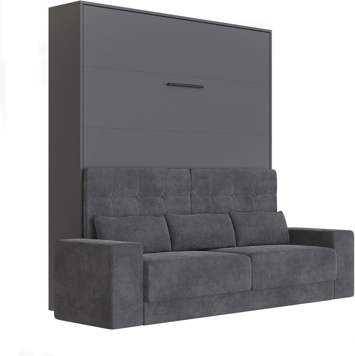 Łóżko z materacem, SMARTBett, 160 x 200 cm, Antracytowy, metal, regulowana wysokość, składana konstrukcja
