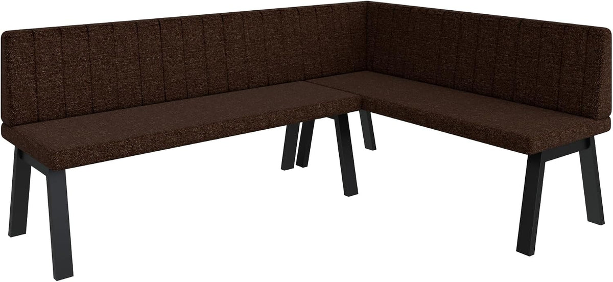 FURNISTAR, Ławki, 142 x 196 cm, 260 g, Czarny/Brązowy, metal