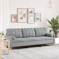 Sofa, Runheo, 210 cm, Szary, metal, 3-osobowa