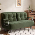 Sofa, 65 cm, 4 W, Zielony/Beżowy, sztruks, regulowane oparcie, składana konstrukcja