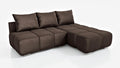 Sofa rozkładana, DMSM, 260 cm, Brązowy, aksamit, funkcja spania