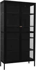 vidaXL, Witryny szklane, 90x40x180 cm, 20 kg, Czarny