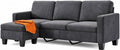 Xbro, Sofa narożna, 188 x 136,5 x 89 cm, Szary, aksamit, 3-osobowa