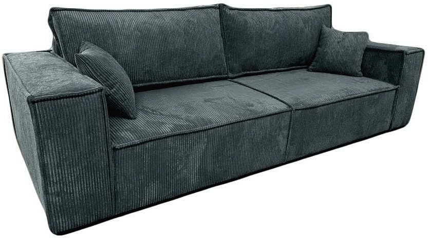 Sofa narożna, MargaretHome24, 200 x 150 cm, Szary, sztruks, funkcja spania