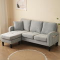 Sofa narożna, Gelukueub, 166 x 118 x 77 cm, Szary, 3-osobowa, modułowa konstrukcja
