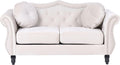 Sofa, Beliani, 120x55 cm, Beżowy, aksamit, 2-osobowa
