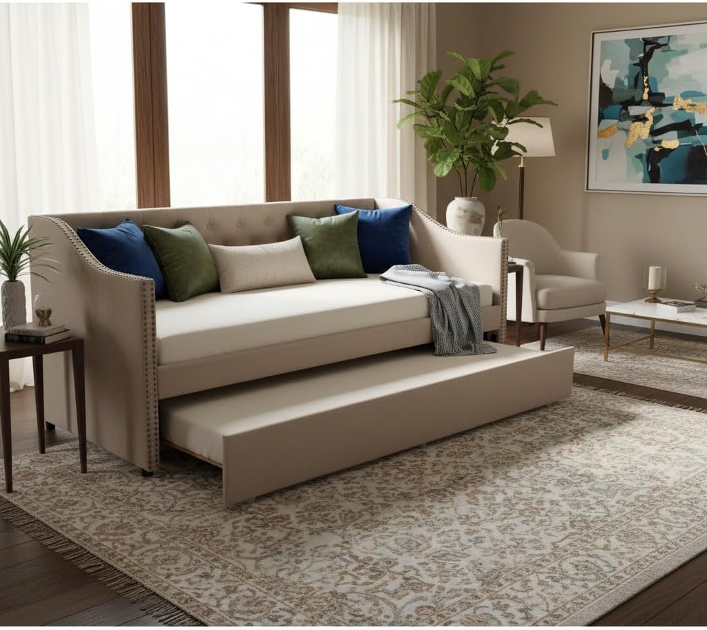 Sofa, RXMORI, 180 x 200 cm, Brązowy/Beżowy