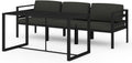 WGYHOME, Sofa, 120 x 60 x 66 cm, Antracytowy, polirattan, modułowa konstrukcja, odporność na warunki atmosferyczne