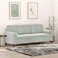 Sofa, Keeushr, 180 cm, Szary, aksamit, 3-osobowa