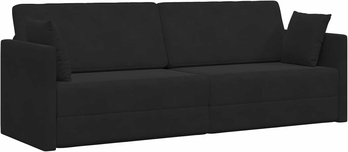 vidaXL, Sofa, 200 cm, Czarny, aksamit, funkcja spania