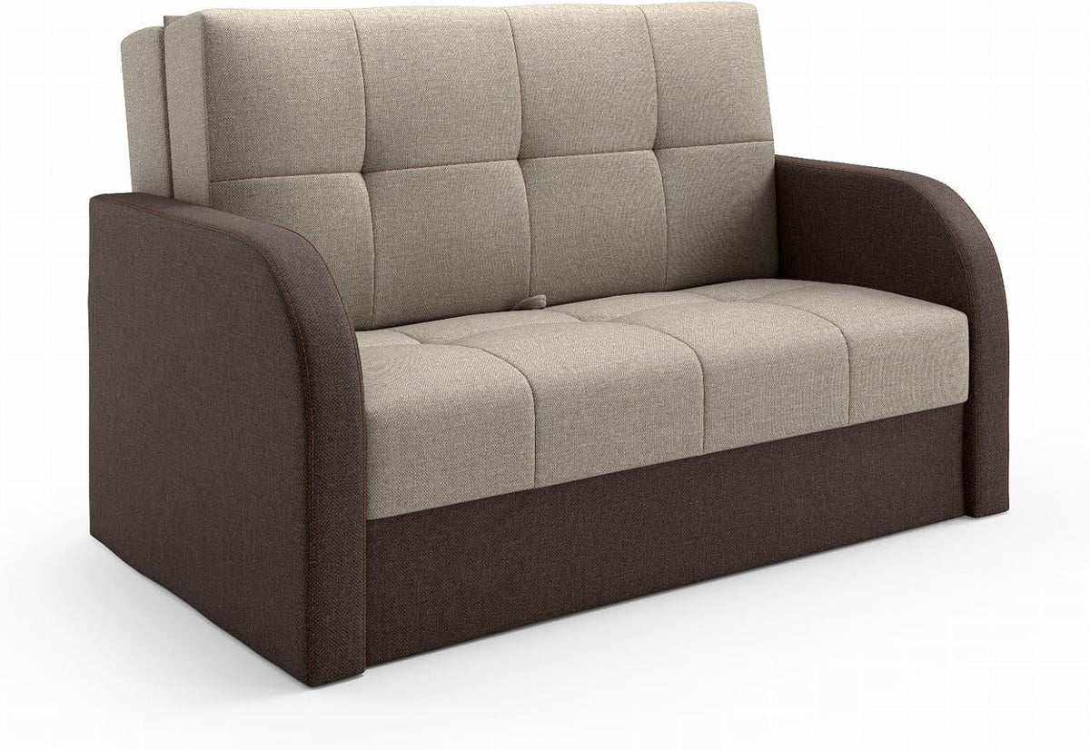 LIKMA, Sofa, 155x90x100 cm, Brązowy, 3 osobowa, funkcja spania