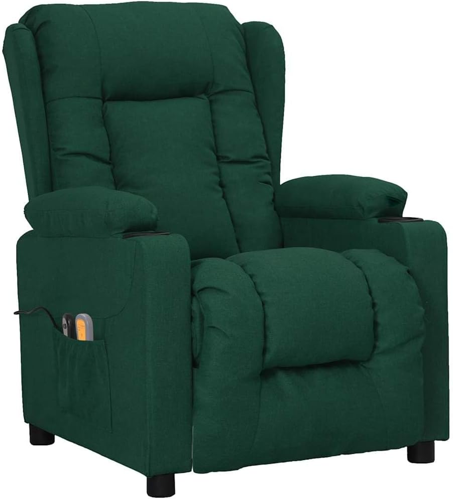 Fotel, vidaXL, 72,5 x 96 x 99,5 cm, 5 V, Zielony, metal, USB, pilot zdalnego sterowania