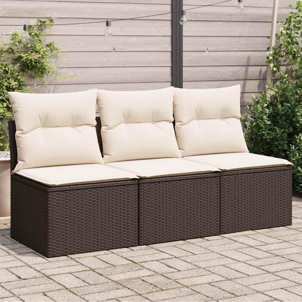 Sofa, Ordellia, 165 x 62 x 69 cm, Brązowy/Beżowy/Biały, stal malowana proszkowo, 3-osobowa, miejsce do przechowywania, modułowa konstrukcja