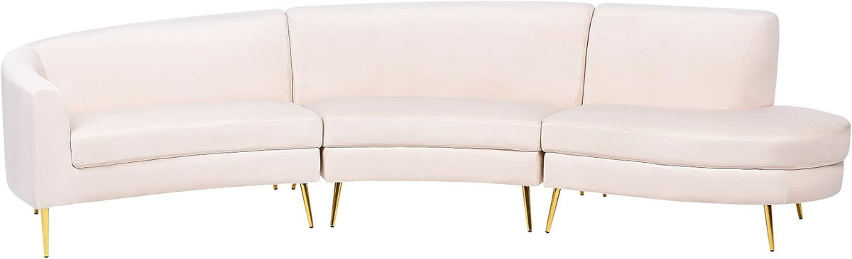 Sofa, Beliani, 64 cm, Beżowy/Złoty, aksamit, 4-osobowa