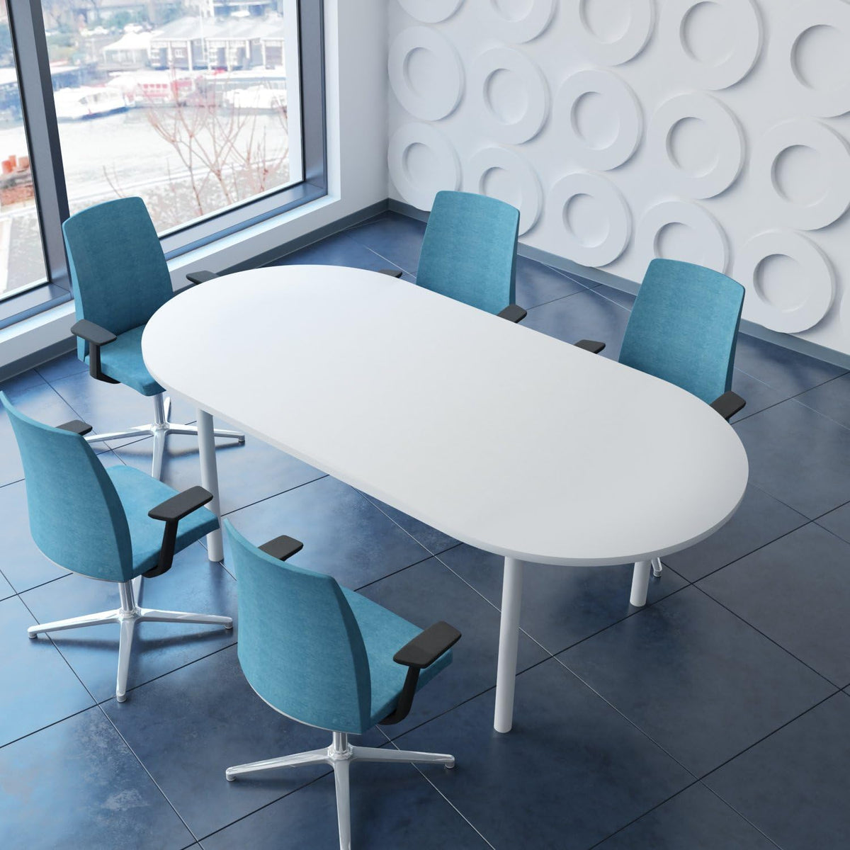 Weber Büro, Stół, 200 x 100 cm, Niebieski/Szary, metal