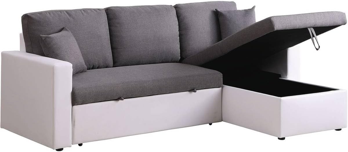 Sofa narożna, Habitat et Jardin, 221 x 145 x 85 cm, Szary/Biały
