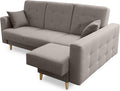 Robin, Sofa narożna, 225 cm, Szary, funkcja spania