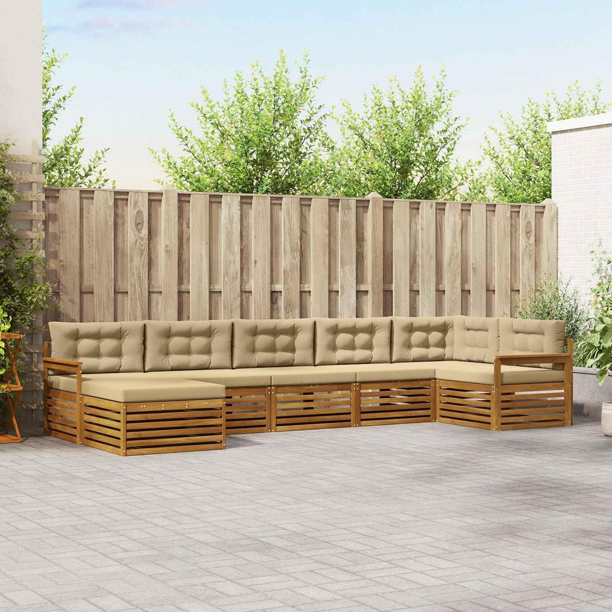 Sofa, QZZCED, 406 x 168,5 x 73 cm, Beżowy, modułowa konstrukcja