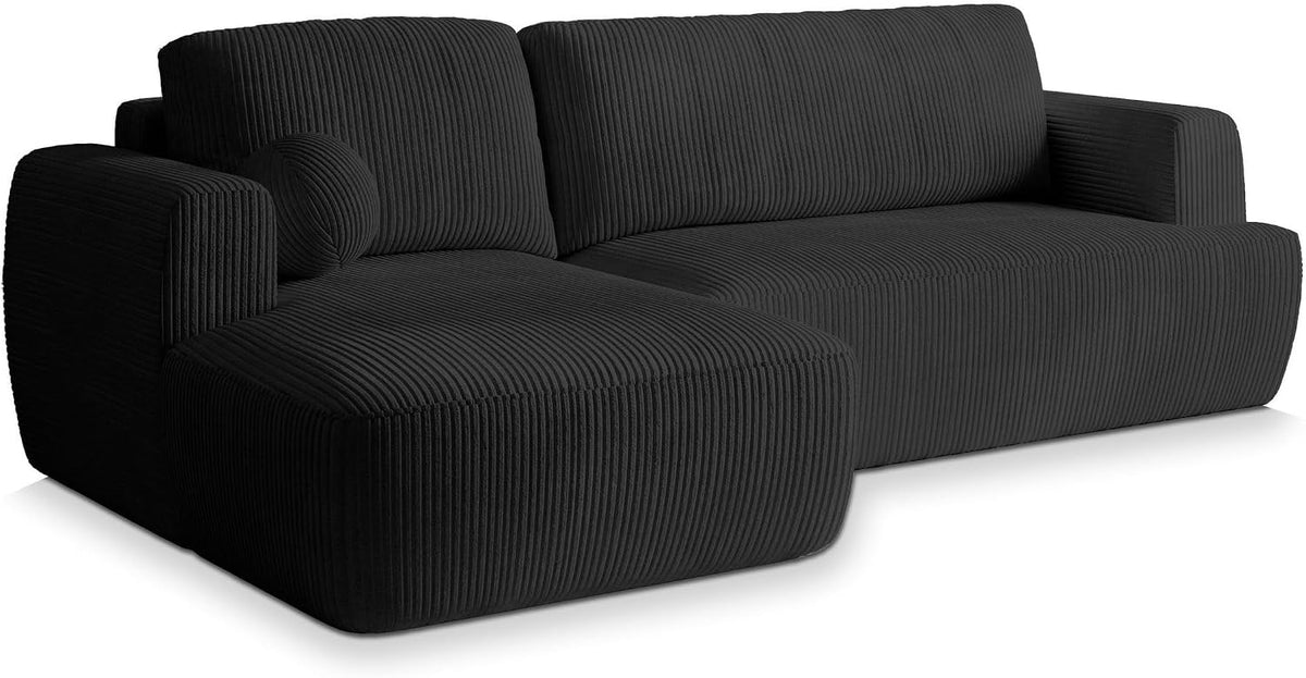 Sofa rozkładana, Masseno, 130x200 cm, Czarny, płyta wiórowa, funkcja spania, miejsce do przechowywania