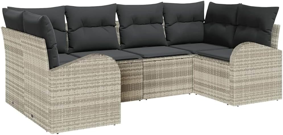 Sofa, vidaXL, 234 x 124 x 85 cm, Szary, polirattan, funkcja grilla