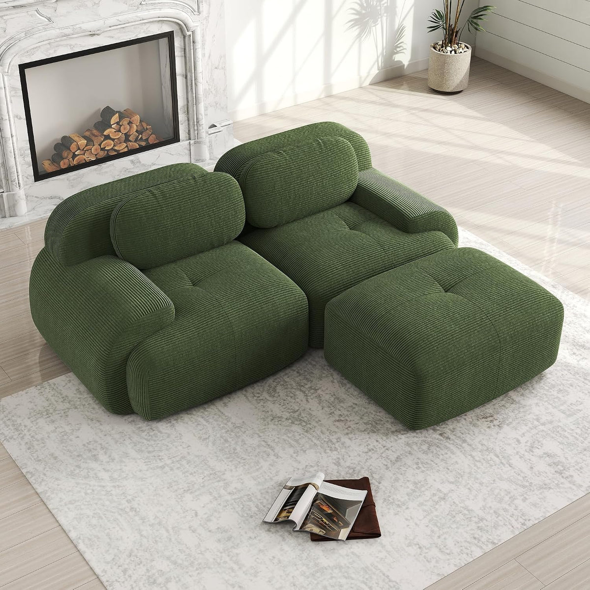 Luscriate, Sofa, 32D, 7 cm, Zielony, 2-osobowa, modułowa konstrukcja