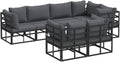 Sofa, pokgdf, 71,5 x 71,5 x 71 cm, Czarny, aluminium, modułowa konstrukcja, odporność na warunki atmosferyczne