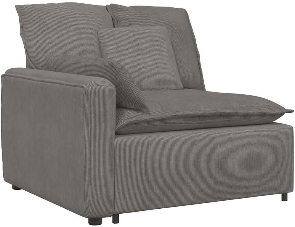 Sofa, Teenpull, 100 cm, Szary, sztruks, regulowane podłokietniki, modułowa konstrukcja