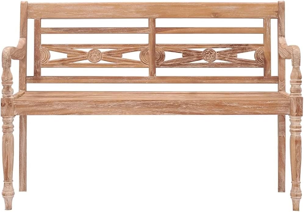 Ławka, HGBNMER, 120 cm, Biały, lite drewno, odporność na warunki atmosferyczne