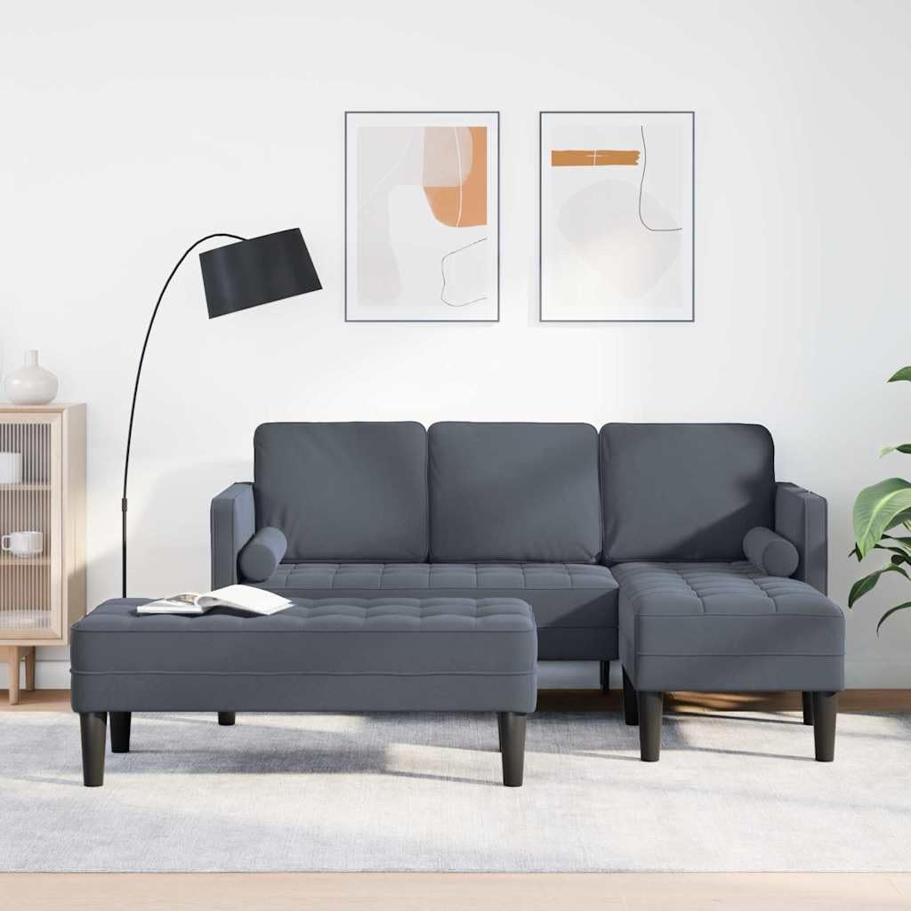 KKgypkn, Sofa narożna, 173 x 131 x 67 cm, Biały/Niebieski, materiał drewnopochodny, 3-osobowa, miejsce do przechowywania, modułowa konstrukcja