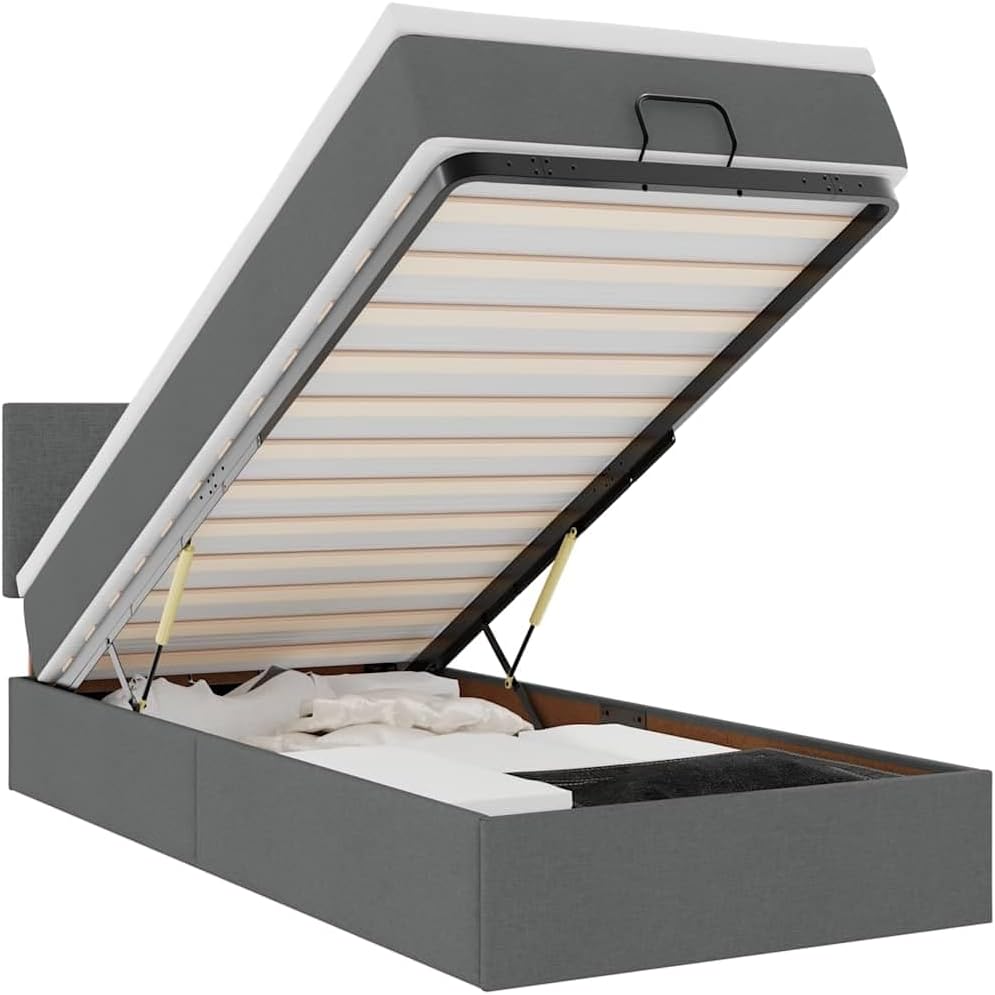 Materac, vidaXL, 80x200 cm, 140 kg, 5 V, Szary, materiał drewnopochodny, oświetlenie LED, USB