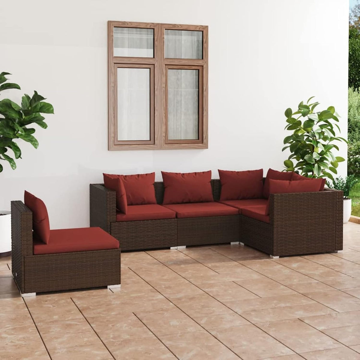 Homgoday, Sofa, 70 x 63 x 3 cm, Brązowy/Czerwony, stal malowana proszkowo, modułowa konstrukcja