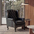 Fotel, Mendler, 102x80x75 cm, Czarny, lite drewno